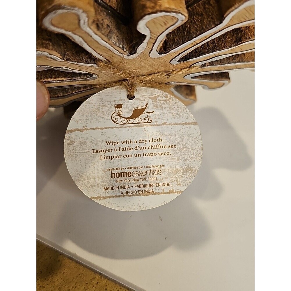 4" 4pk Wooden 3-D Snowflake Coasters New Christmas Holiday Decor - Picture 7 of 7
